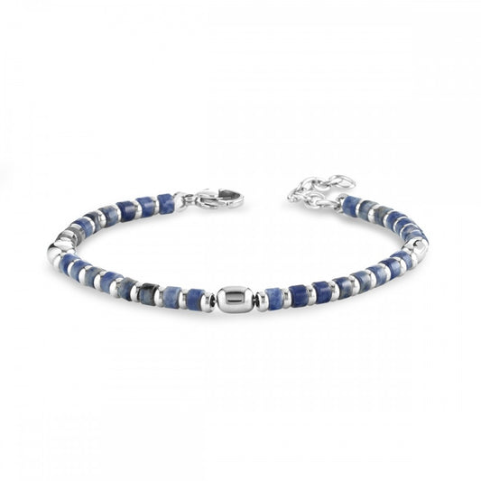 Stainless Steel Blue Beaded Bracelet