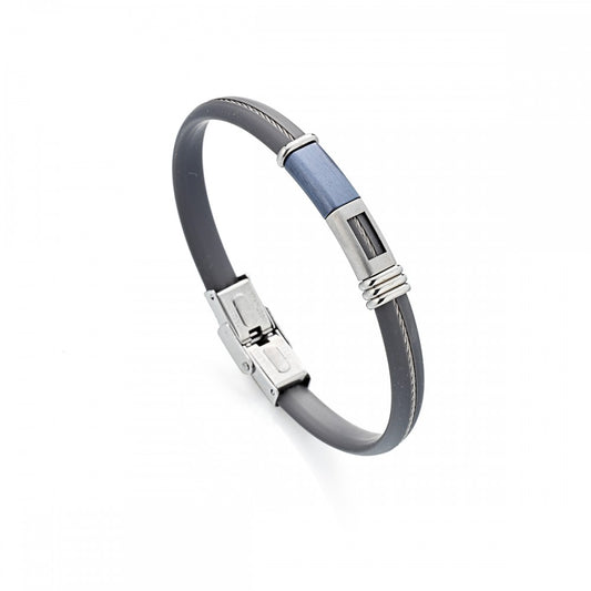 Stainless Steel & Rubber Bracelet