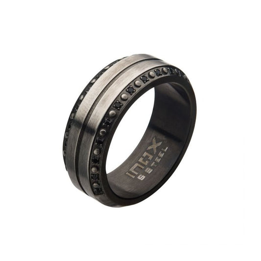 Black Stainless Steel & Gun Metal Ring