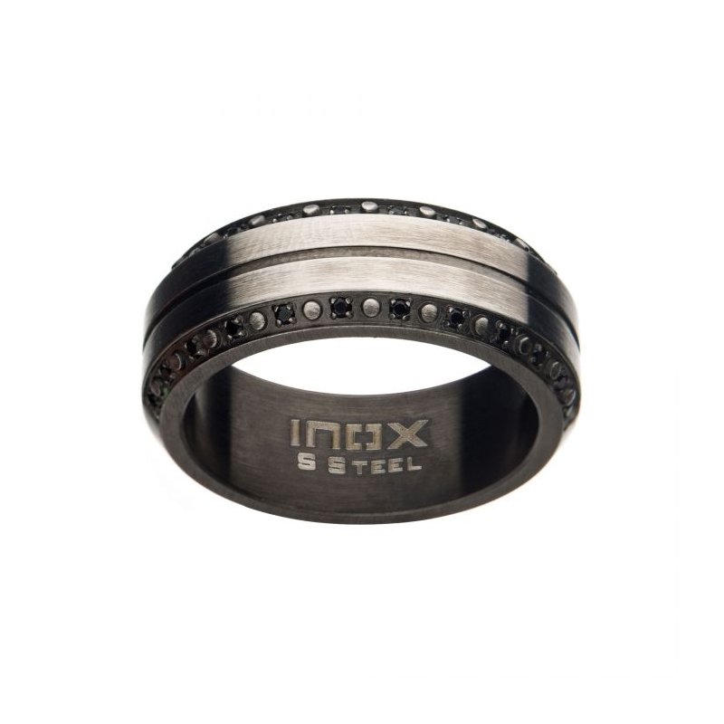 Black Stainless Steel & Gun Metal Ring