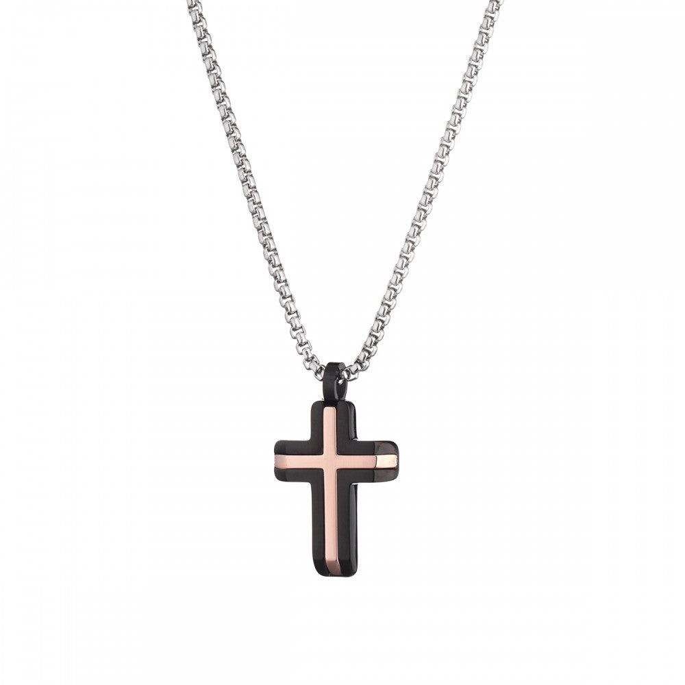 Stainless Steel Cross Pendant with Necklace