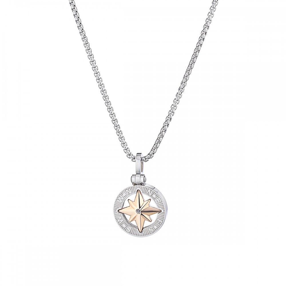 Compass Rose Pendant with Necklace