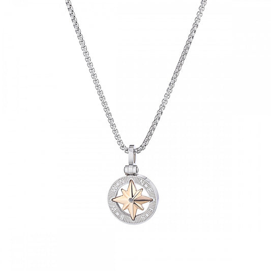 Compass Rose Pendant with Necklace