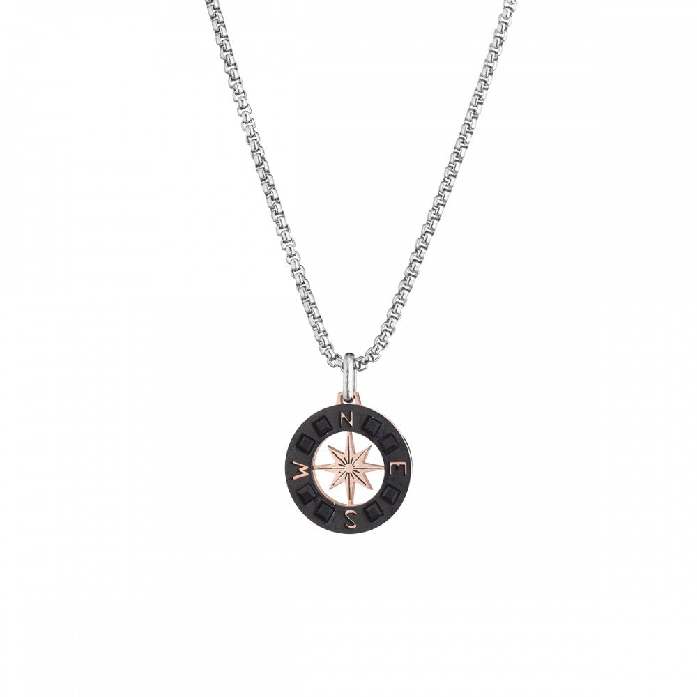 Compass Rose Pendant with Necklace