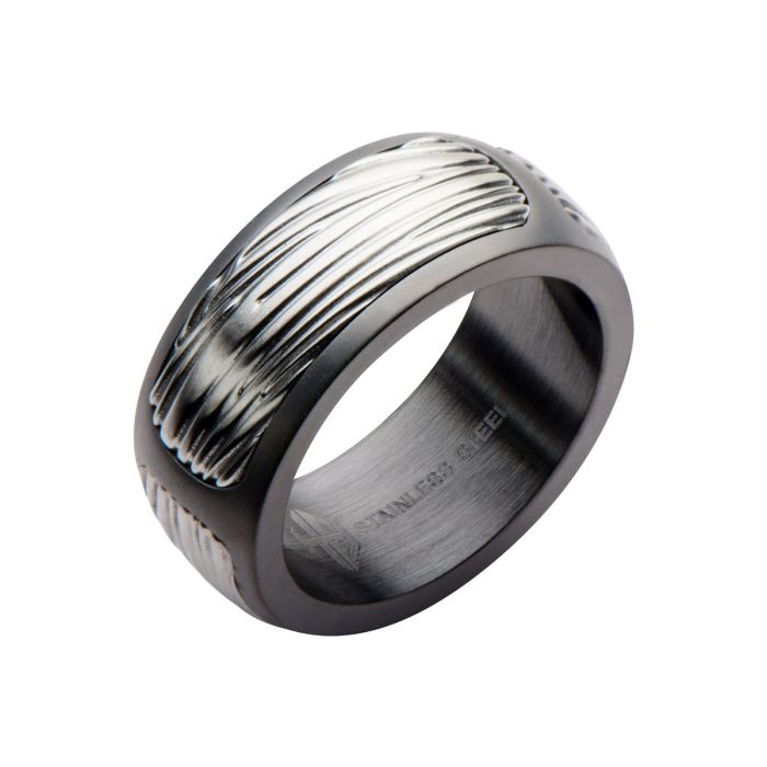 Sandblasted Gun Metal Eagle Ring