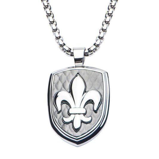 3.5mm Box Chain with a Fleur de Lis Pendant