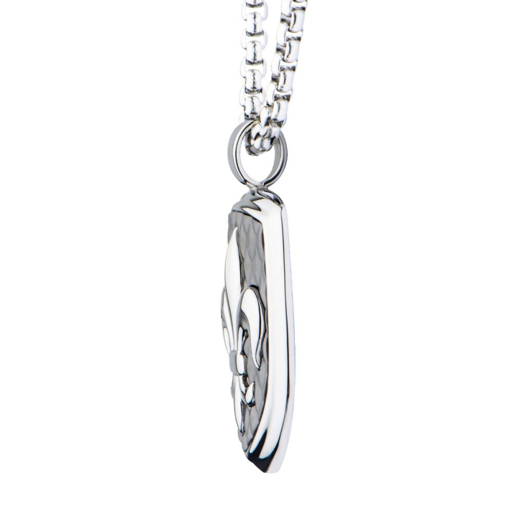 3.5mm Box Chain with a Fleur de Lis Pendant