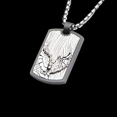 3mm Box Chain with Dog Tag Pendant